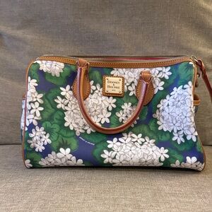 Dooney & Bourke Blue and Green Floral hydrangea Handbag